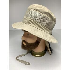 Stetson No Fly Zone Sun Guard UPF 50+ Medium Tan Mesh Vented Chin Strap Hat P155